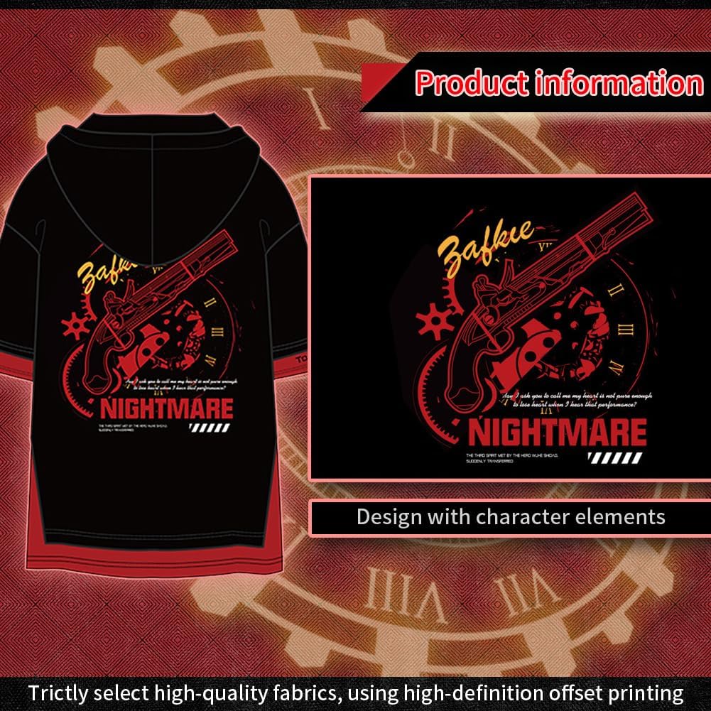 RUIBOCOS Date a Live Tokisaki Kurumi Impression Hoodie T-Shirt Shorts Casual Daily Costume Unisex