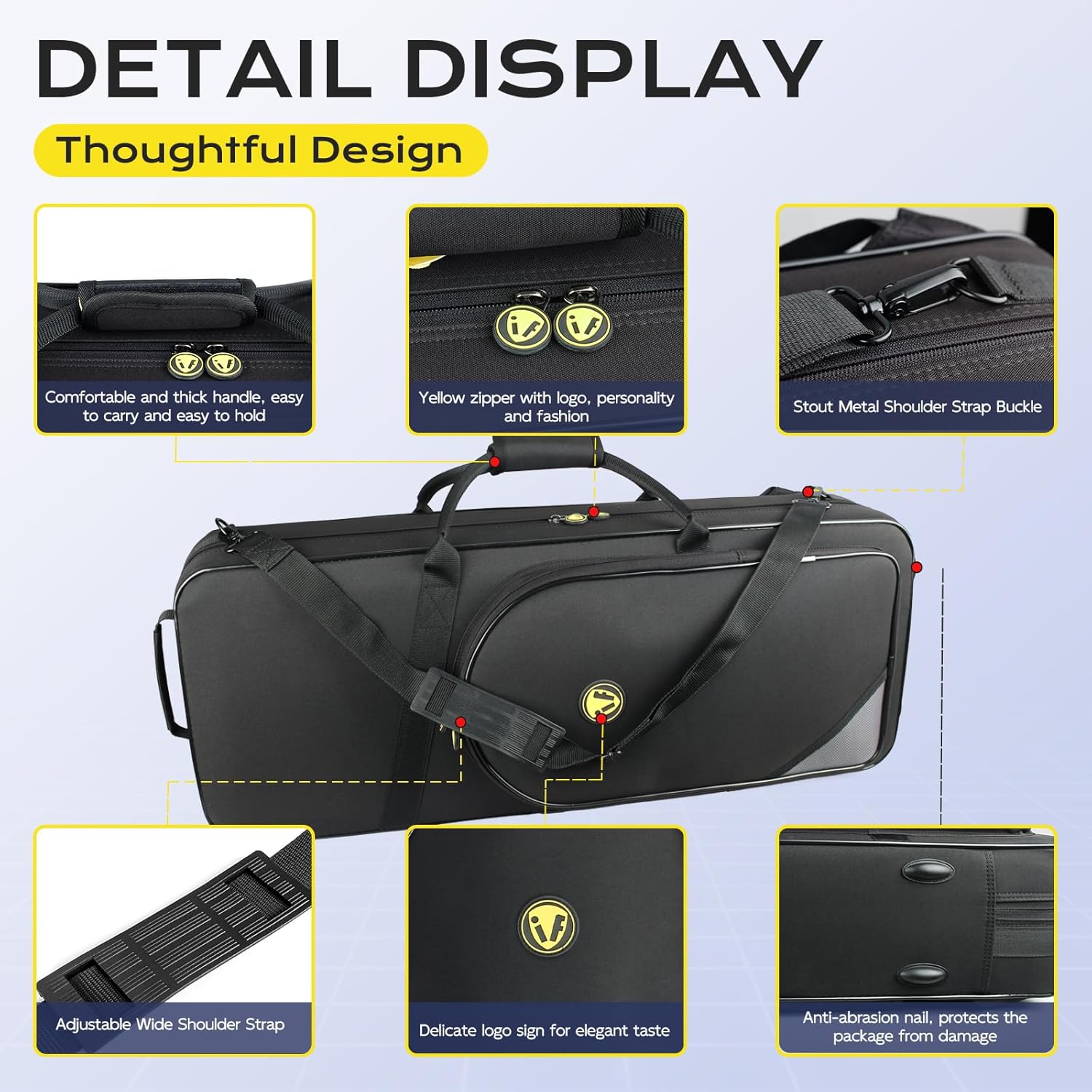 Sax Cases, Lightweight Tenor Sax Case for Bb Tenor Saxophone; (IF-TENORSAX-SQUARE)