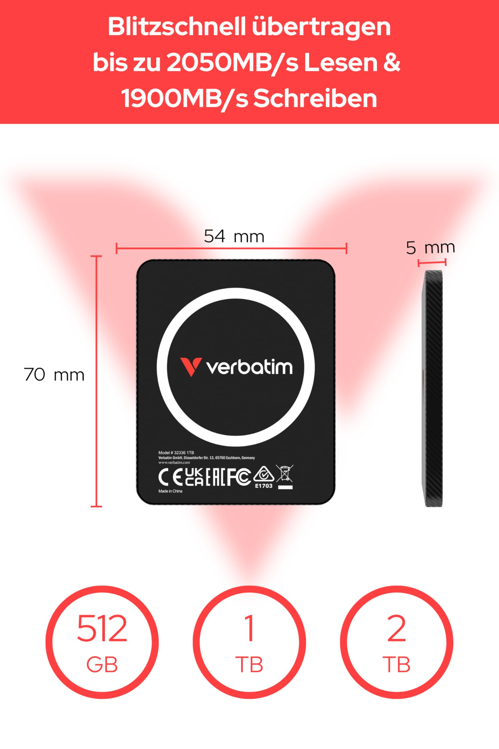 【leopold22 】verbatim portabl montor14 Amazon.com: Verbatim Snapback SSD UltraSlim 1TB, Magsafe, External