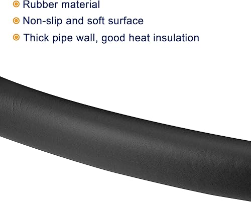 Miniatura 3 de MECCANIXITY Mangos de tubo de agarre de espuma de 78 pulgadas (0.866 in) ID 316 pulgadas de grosor de pared de 20 pulgadas, color negro,