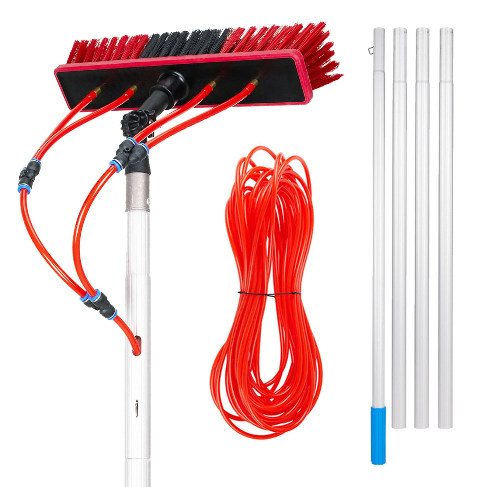 GTHTUHFD Adjustable 3-12M Window Cleaning Pole With 180° Rotatable Brush Head - Telescopic Aluminum Broom For Solar Panel Cleaning - 35Cm Brush For Efficient Photovoltaic Mai,55cm Brush-7M