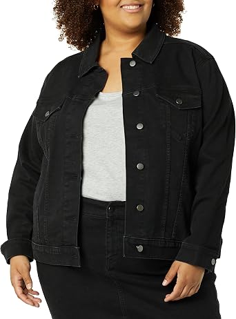 Amazon Essentials Womens Regular-Fit Denim Jean Jacket Available in Plus Size