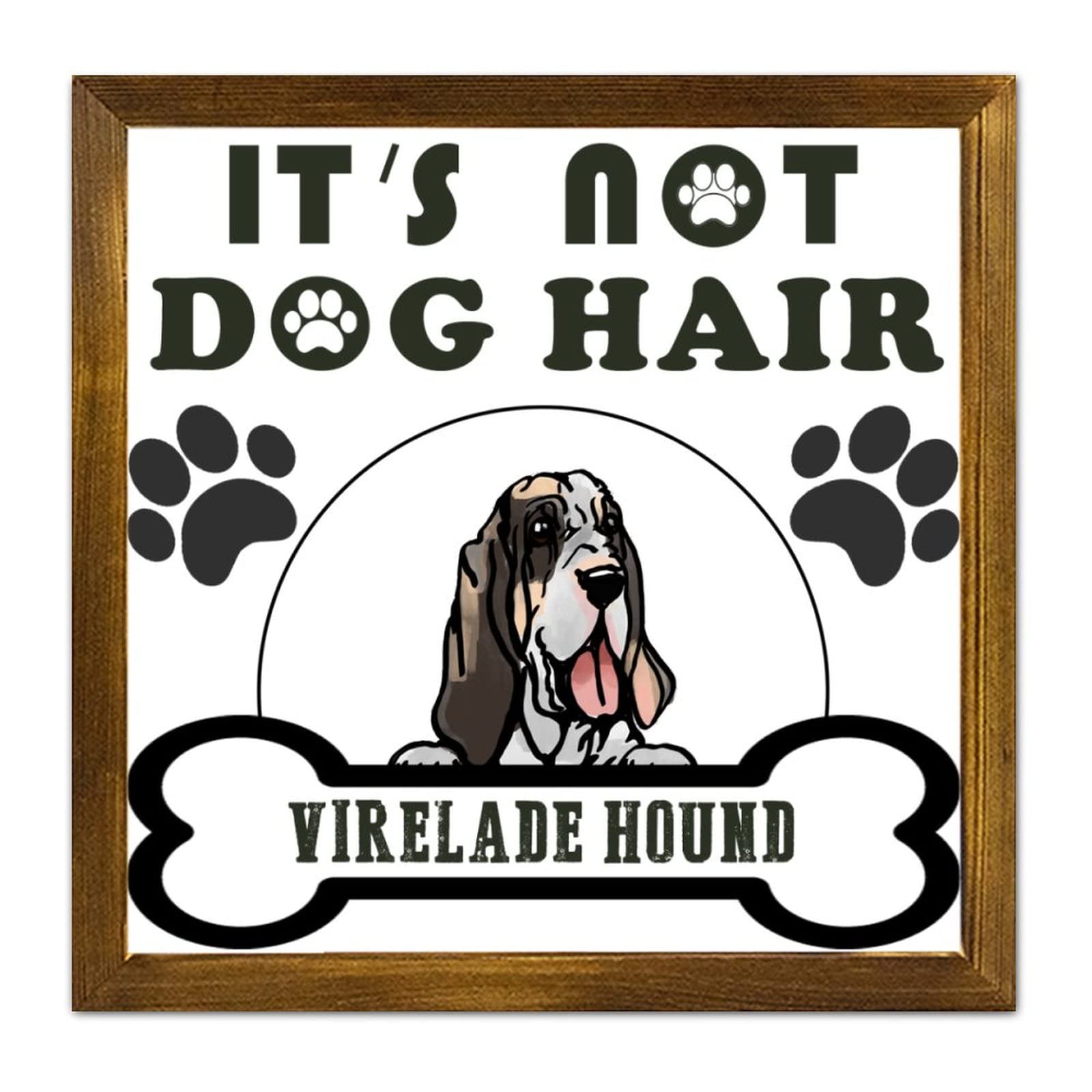 Cadre en bois Yirelade Hound pour salon : l'esprit vintage canin