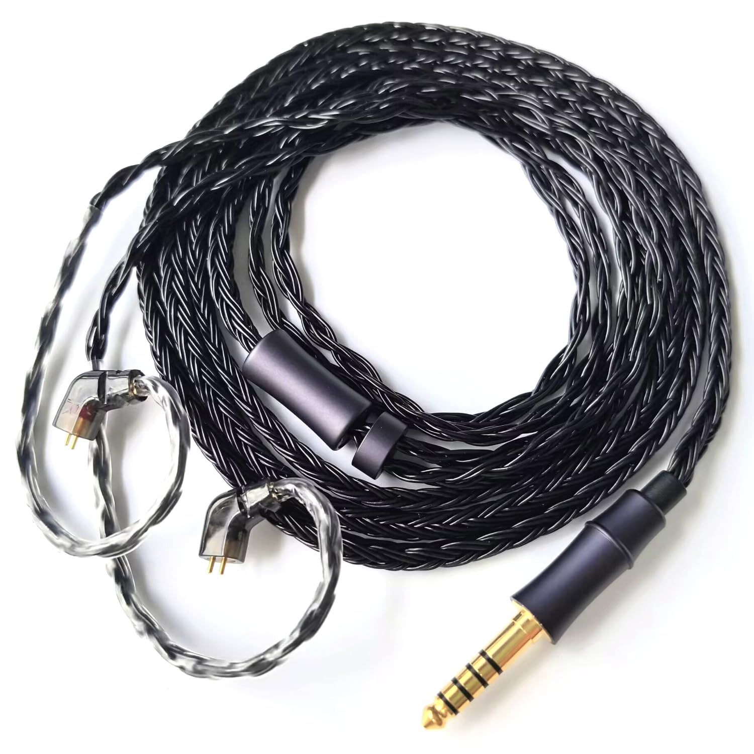 IEM 16-żyłowy, wymienny, ulepszony kabel słuchawkowy, 1,5 m QDC-C pin do KZ ZS10 ZSN PRO X AS16 CCA CRA C12 (wpuszczany 2-pinowy 4,4 mm, 1,5 m) czarny