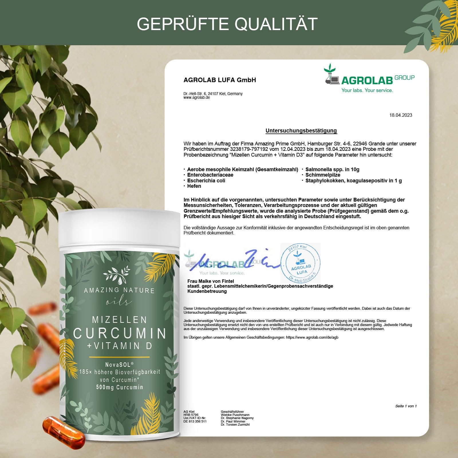 Mizellen Curcuma Kapseln Hochdosiert mit 185x höher verfügbarem NovaSOL Curcumin angereichert mit Vitamin D und C ohne Piperin 1 x 60 Premium Flüssig Kurkuma Kapseln Hochdosiert | 185x Bioverfügbarkeit durch NovaSOL®, ohne Piperin, mit Vitamin D & C für e