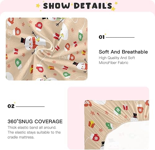 Miniatura 5 de Sábanas de cuna de muñeco de nieve para bebé, sábanas suaves y transpirables para cama de bebé, colchón para cuna, colchón de cuna, unisex, niña,