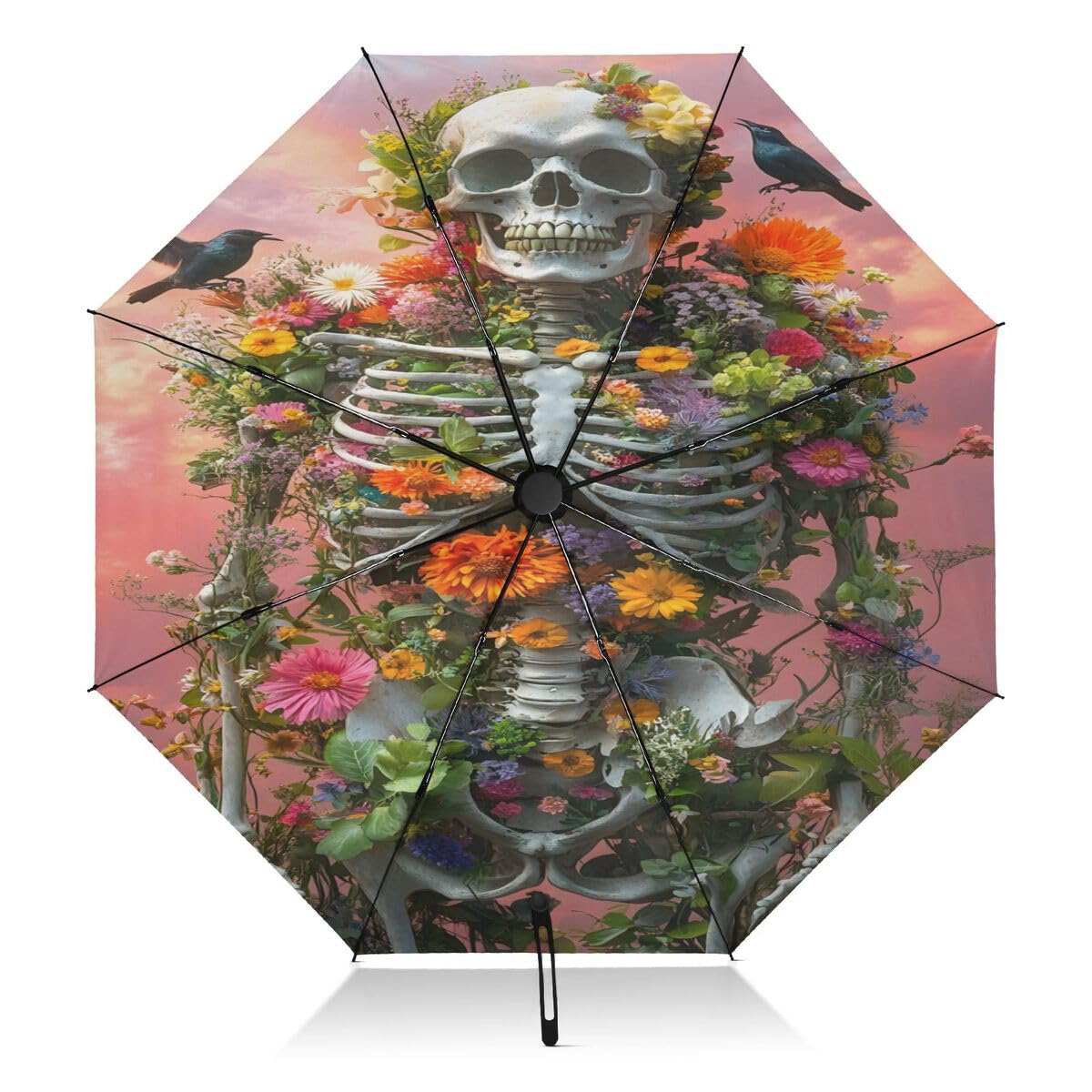 ALAZA Folding Umbrella Inverted Umbrella Automatic Open Close Compact Umbrella Portable Large for Rain Sun UV Protection Windproof