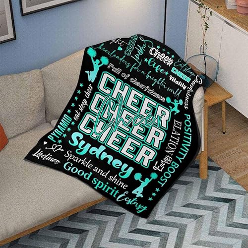 Miniatura 9 de M YESCUSTOM Manta personalizada con nombre, manta personalizada de animadora con texto rojo, manta personalizada para adultos y niños, sofá cama,