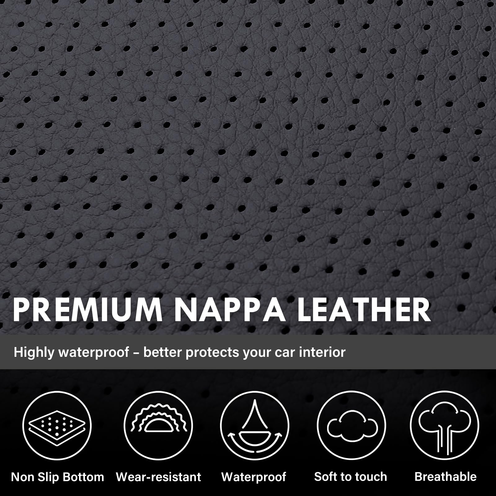 Coverado Chevy Silverado Seat Covers Full Set, Faux Leather Car Seat Covers Fit for 2014-2018 1500, 2015-2019 2500HD 3500HD Chevy Silverado GMC Sierra Crew Double Extended Cab (Red)