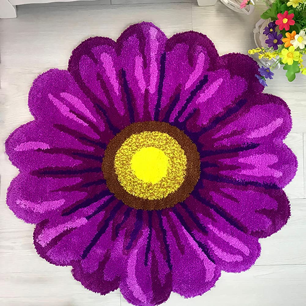 Tapis de salle de bain souple antidérapant violet Ruby Lil 80cm