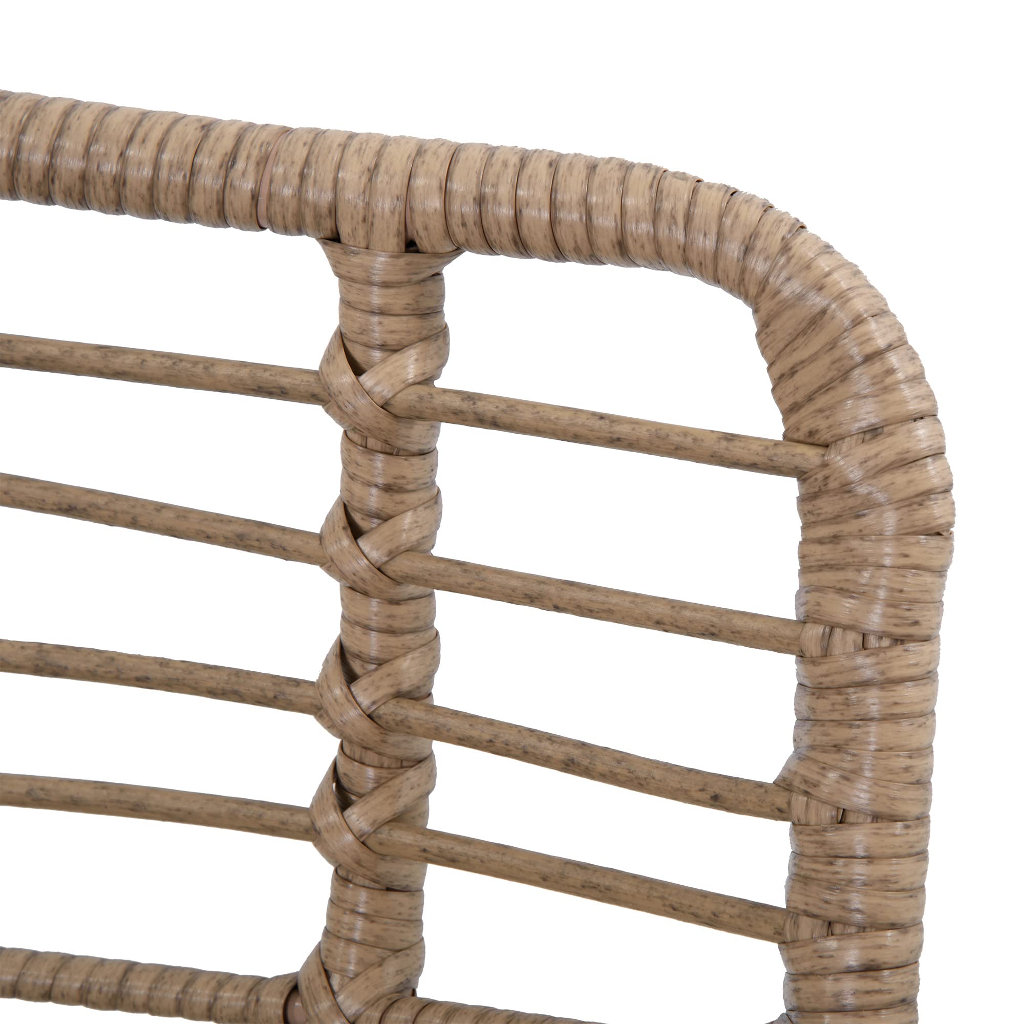 Outsunny Fauteuil Chaise de Jardin avec Coussins Moelleux Naturel