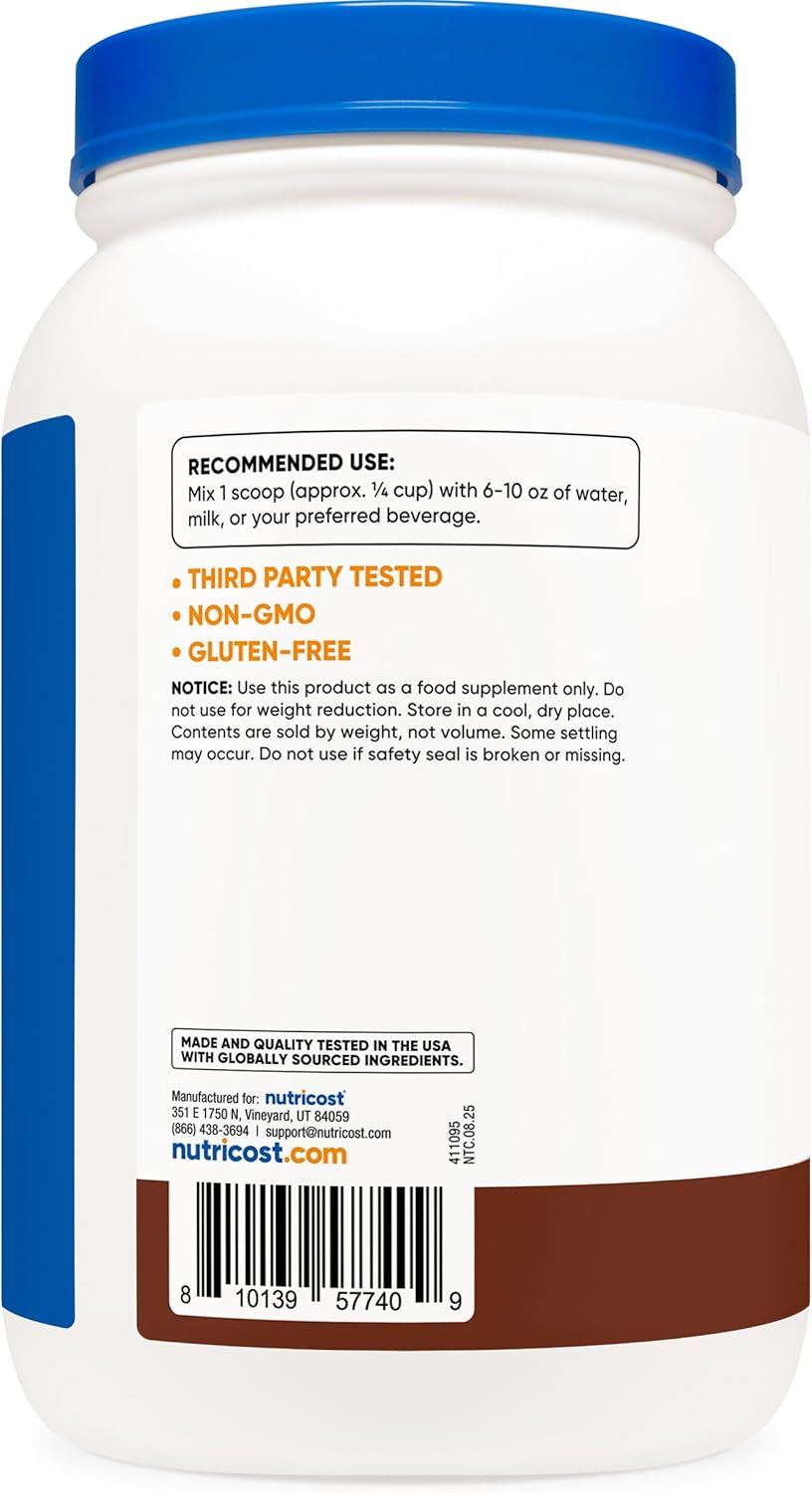 Nutricost Pea Protein Powder (4 LBS) Chocolate - 20g of Vegan Pea Protein Isolate, GMO-Free, Gluten-Free, 62 Servings - Image 5
