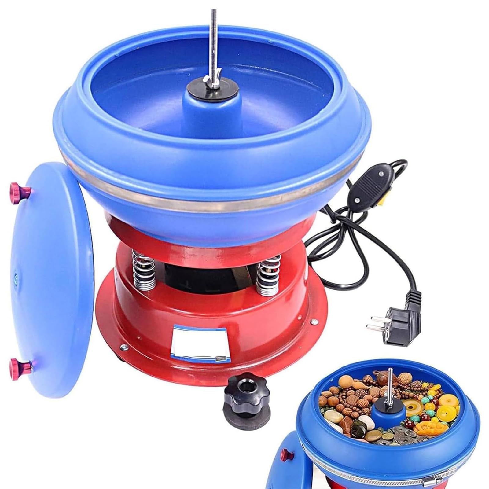 FRANREADER Jewelry Vibration Polishing Machine, Vibratory Tumbler, Cylinder Grinder Electric Machine for Polishing Jade Jewellery