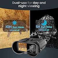 Vista 5 de Gafas de visión nocturna (actualización de 2ª generación), binoculares de visión nocturna, visión nocturna digital de 1312 pies montada en la cabeza