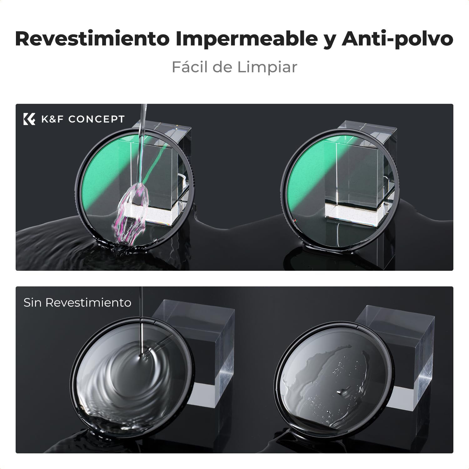 K&F CONCEPT Nano-Xcel 2 Pack 77MM Filtros Black-Mist 1/8 + Difusión 1/4 | con Revestimiento Nano de Vidrio Óptico para Suavizador de Retrato Imagen y Vídeo - FS702