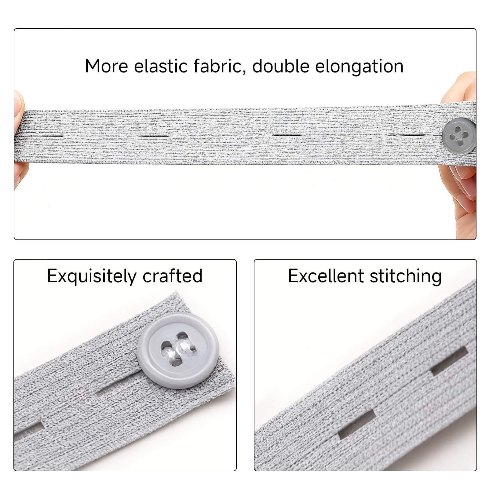 10 Piezas Extensor de Cintura para Pantalones, Botones Ajustables en Negro/Azul/Blanco/Caqui/Gris, Ideal para Embarazadas y Ajuste de Ropa, Alargador de Cintura para Hombre y Mujer