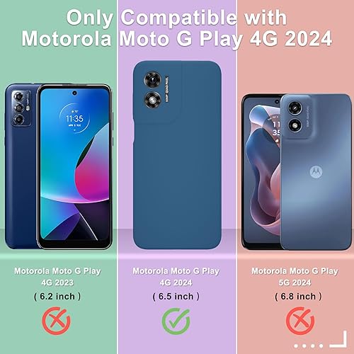 Miniatura 2 de Funda para Motorola Moto G Play 2024, funda de silicona con 1 protector de pantalla, forro de microfibra suave antiarañazos, cuerpo completo, a