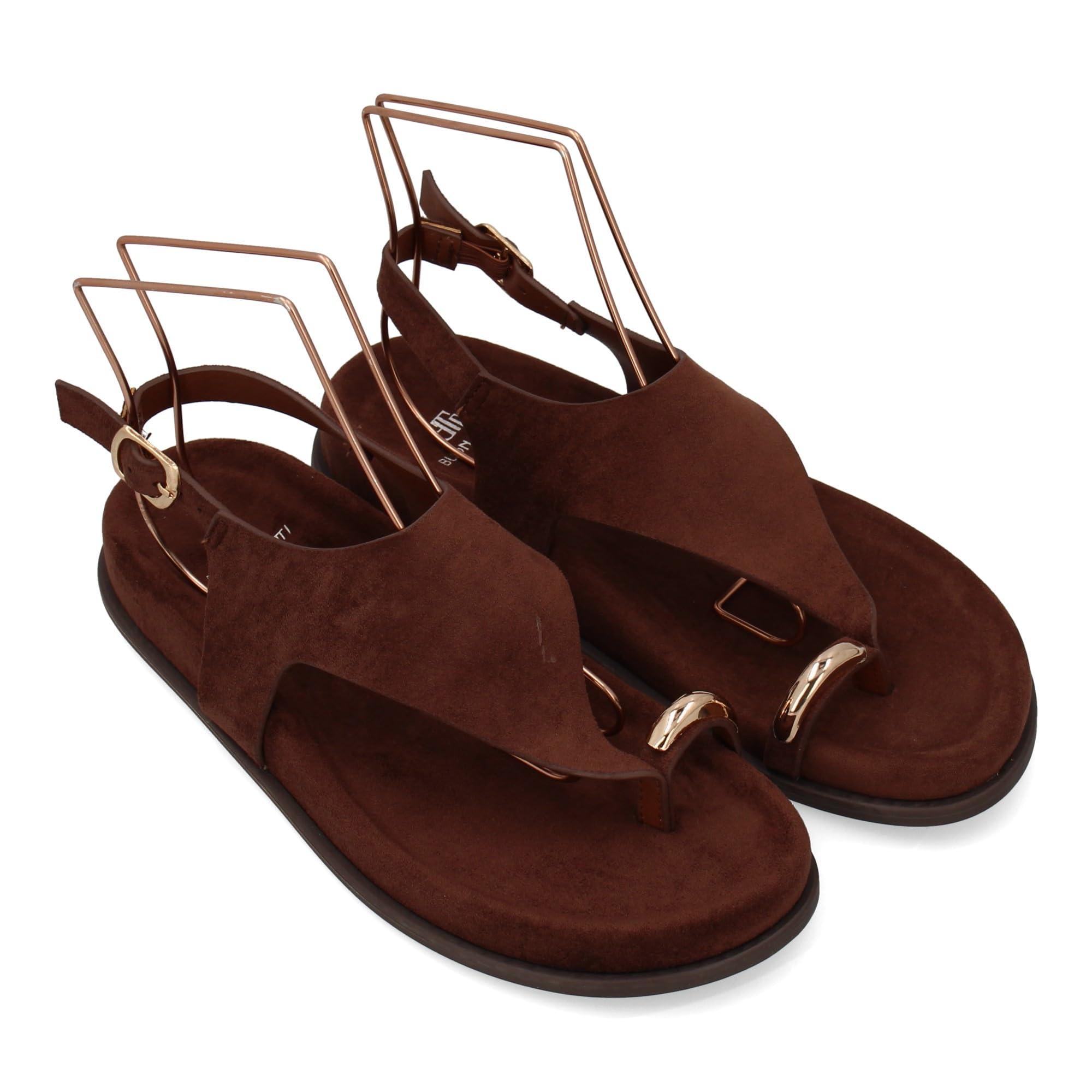 shoes&blues.es Sandalia de Plataforma para Mujer con Diseno Minimalista, Estilo Moderno, Elegante, Ideal Verano. Cierre Ajustable de Hebilla, con Detalle metalico en el Dedo Gordo.