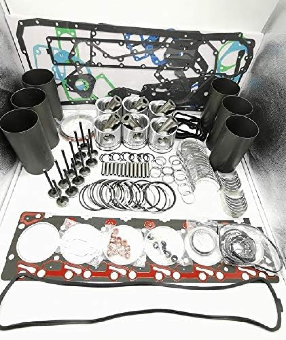 3116 Engine Overhaul Rebuild Kit, Piston Liner Kit with Gasket Set, Compatible with for Caterpillar CAT 3116 Engine, Fits E322 E322L Excavator