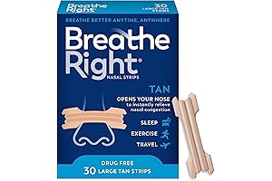 Breathe Right Original Tan Nose Strips: Combat Sleep Apnea and Congestion