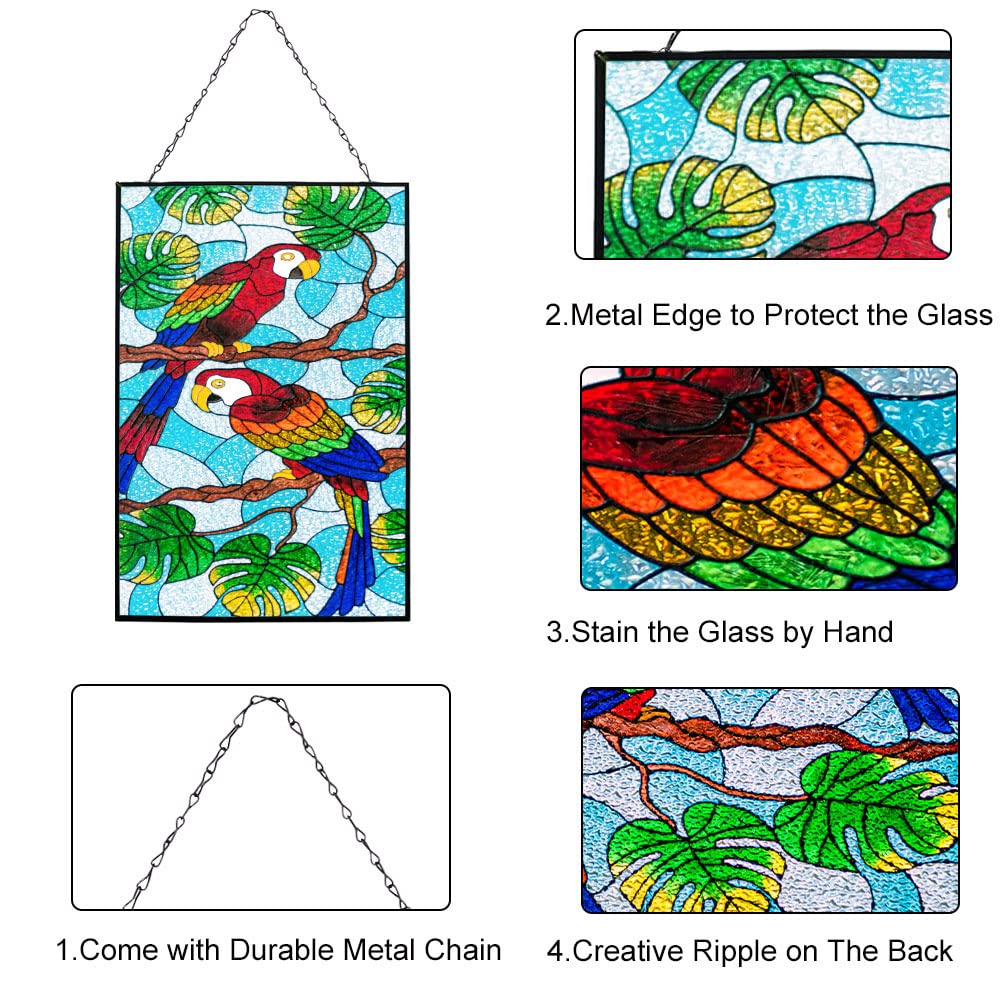 Amazon.co.jp: dreamskip 15.25インチ オウム 鳥 ステンドグラス