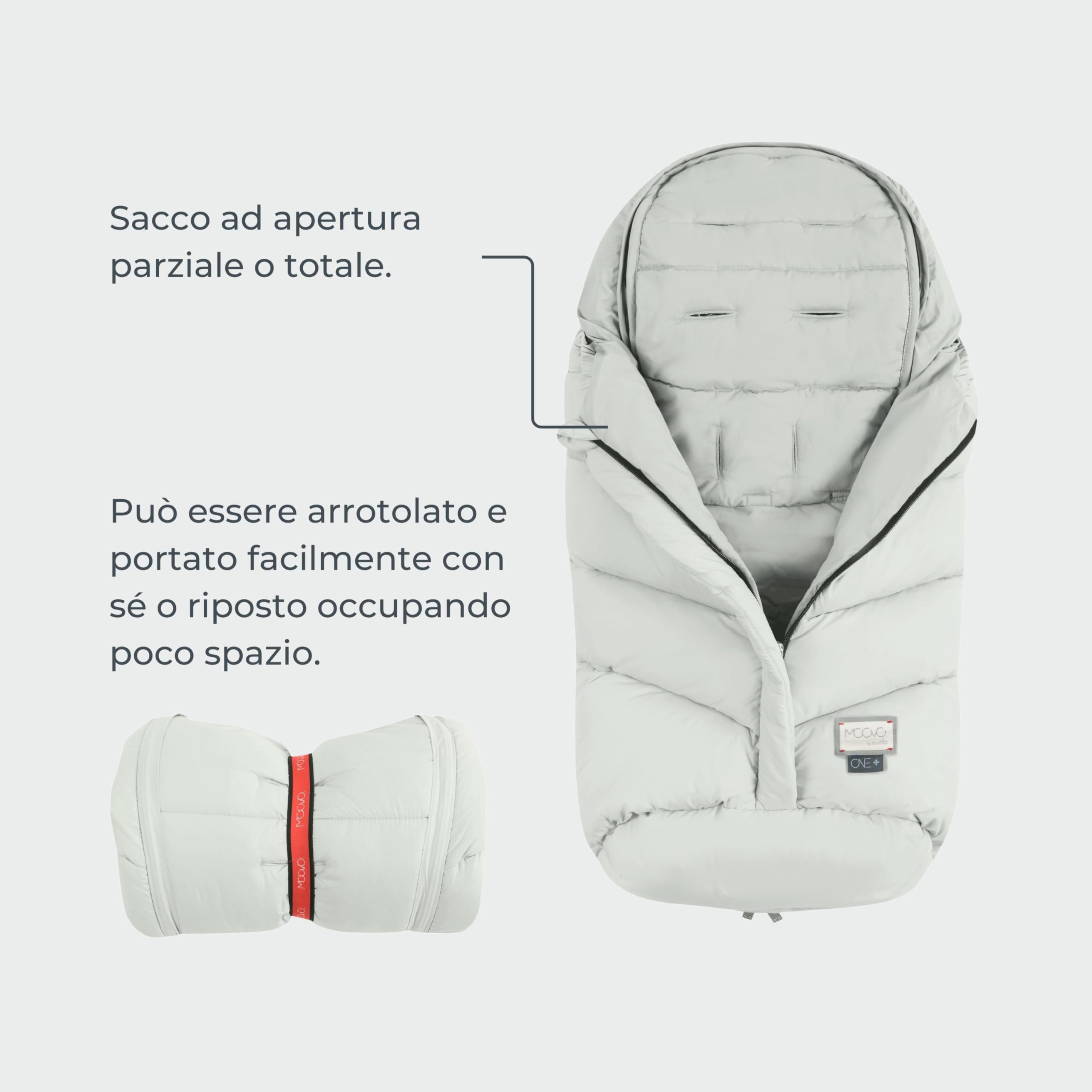 Nuvita 9920 Ovetto One+ | Sacco universale per passeggini e seggiolini auto | Protezione da 0 a 6 mesi (80cm)| Protezione fino a -18°C e Impermeabilità anti vento | Nero