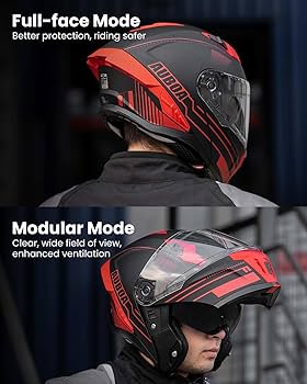AUBOA Modular Motorcycle Helmets for Adults Men Women Dual