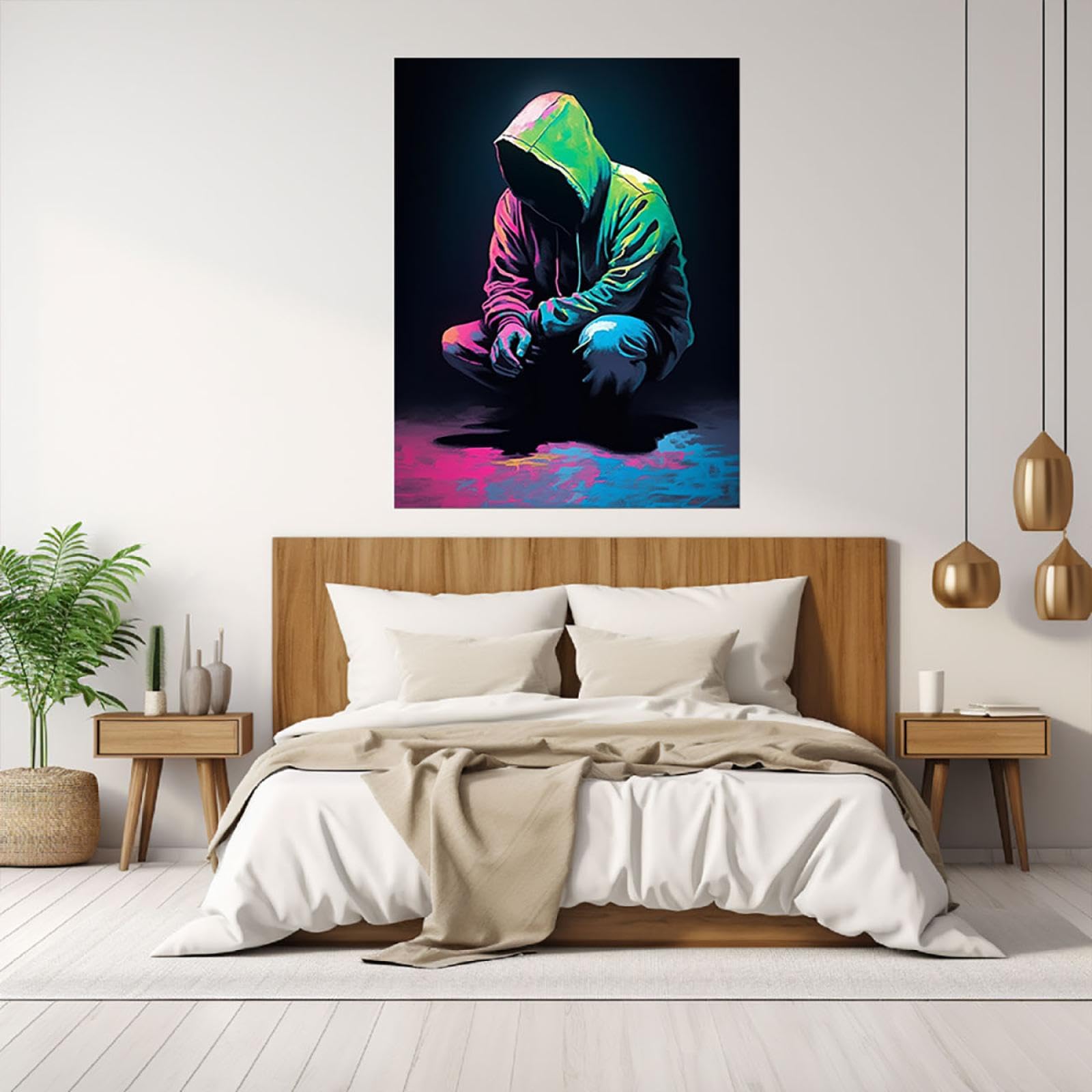 Amazon.co.jp: SHYAMIC アートパネル インテリア絵画, バンクシー風謎