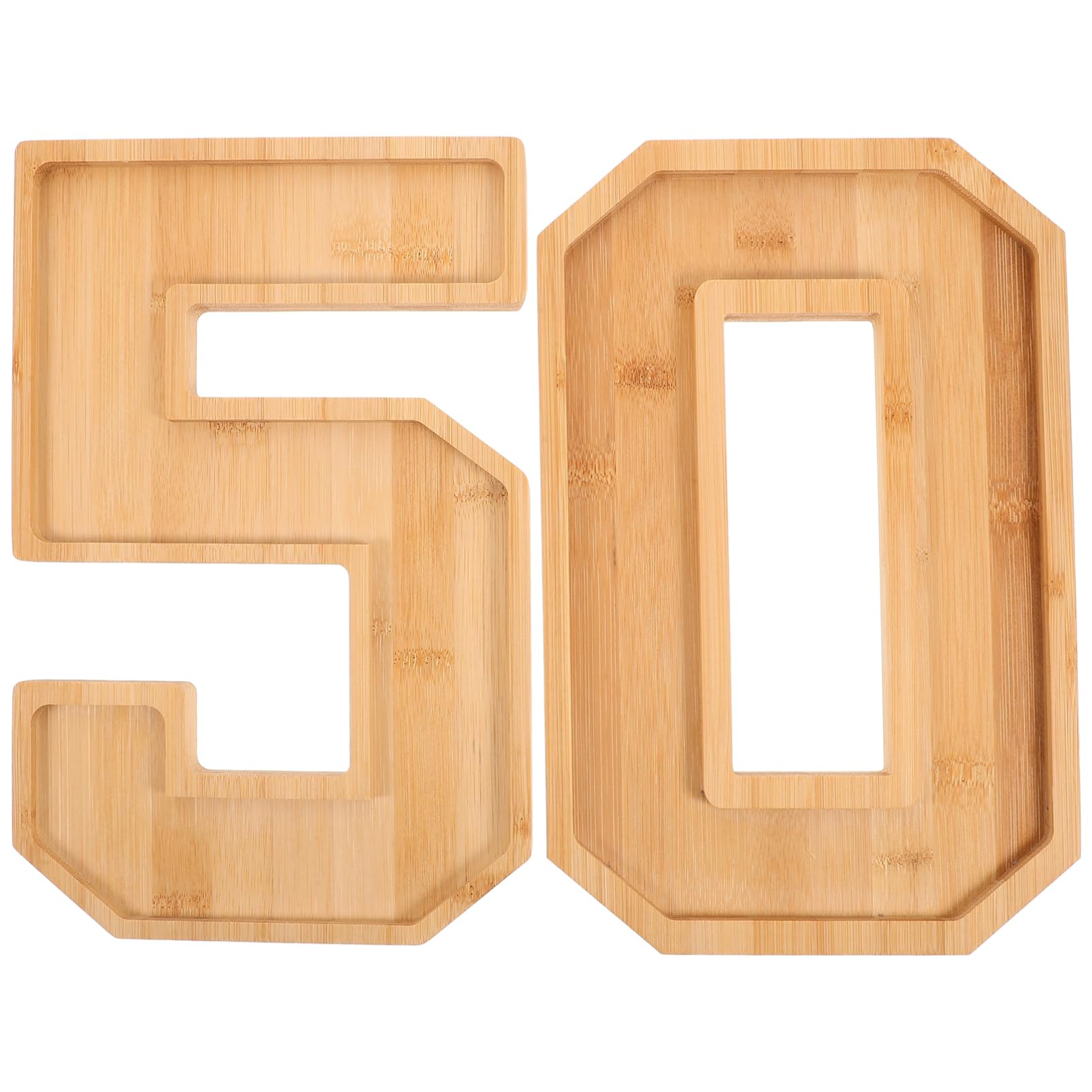 Plateau de service en bois en forme de chiffre de grande capacité pour vos fêtes
