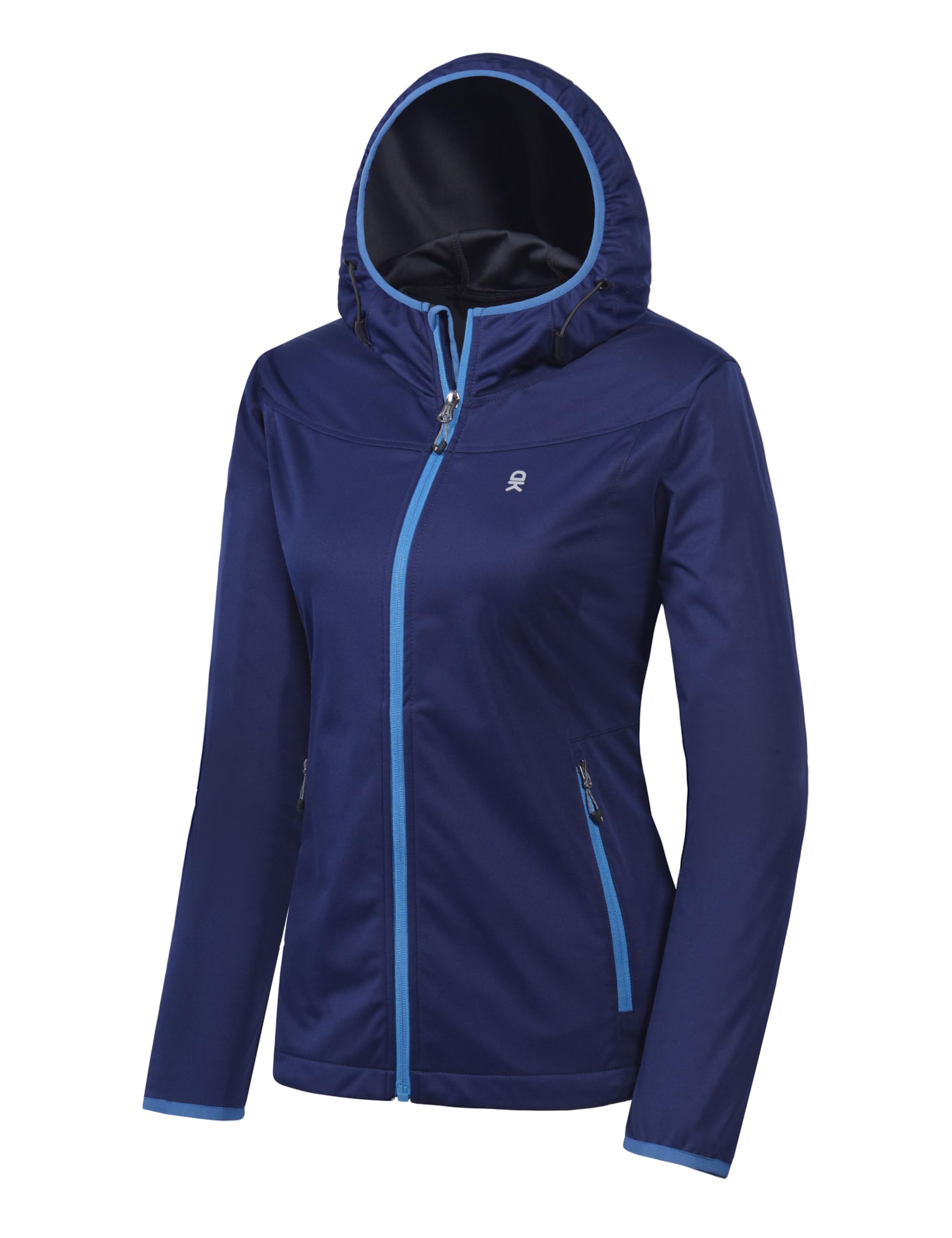 Little Donkey Andy Women's Lightweight Hooded Softshell Jacket for Running Travel Hiking, Windproof, Water Repellent