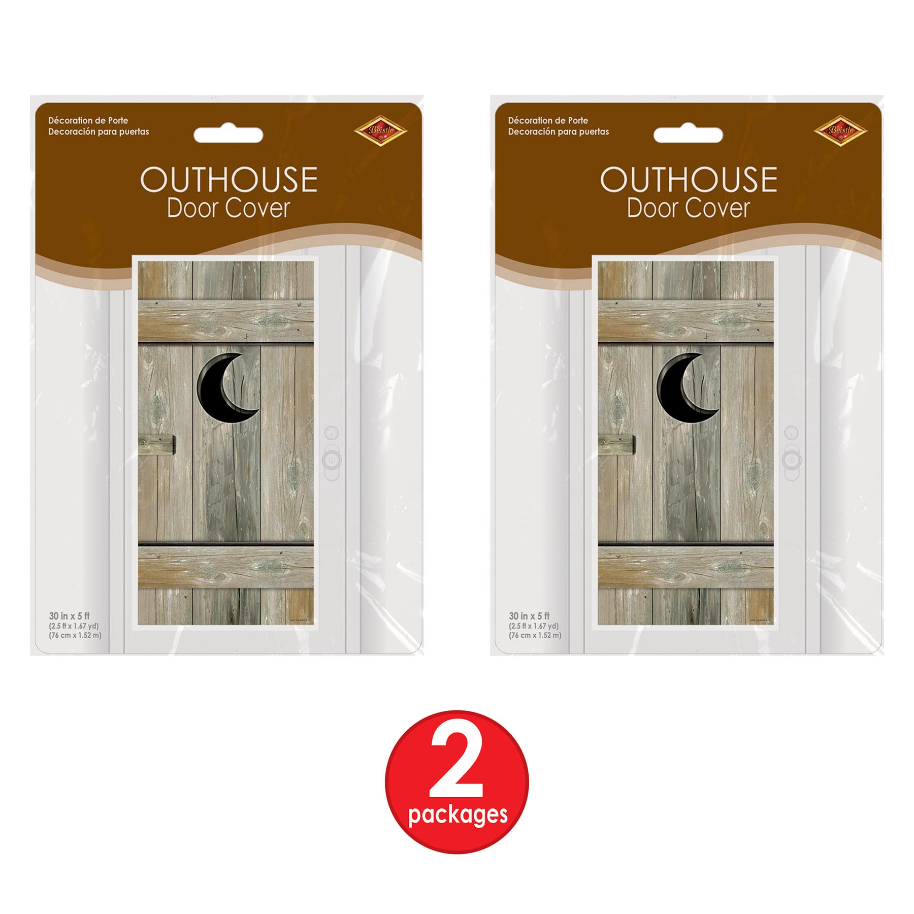 Beistle Outhouse, coperture per porte, 2 pezzi, 76,2 cm x 1,5 m, multicolore
