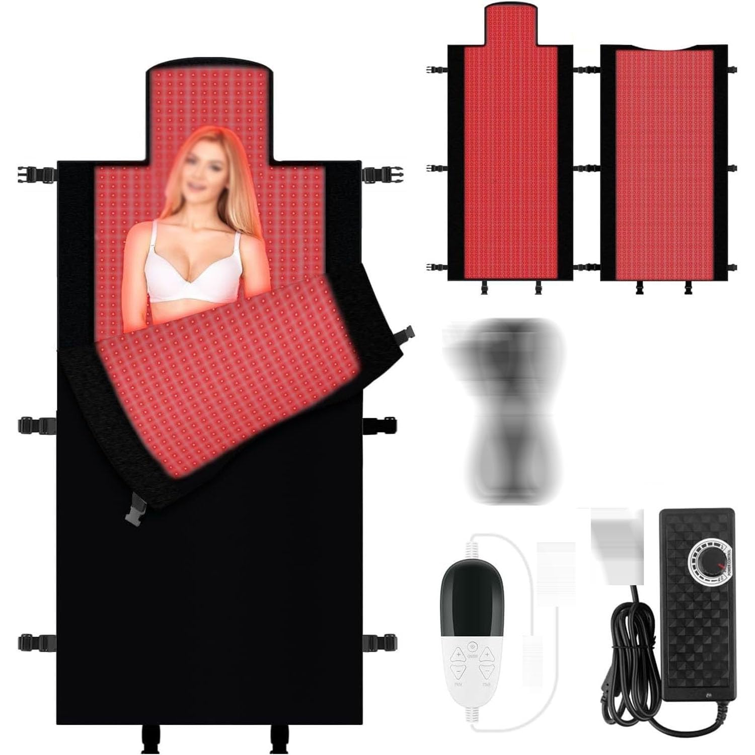 Estera De Terapia De Luz Roja De 2570 Piezas LED, Que Incluye LED Rojo De 660 Nm Y LED Infrarrojo De 850 Nm, El Controlador Ajusta El Brillo En 5 Niveles, Almohadilla Térmica De Estera De Luz Roja Par