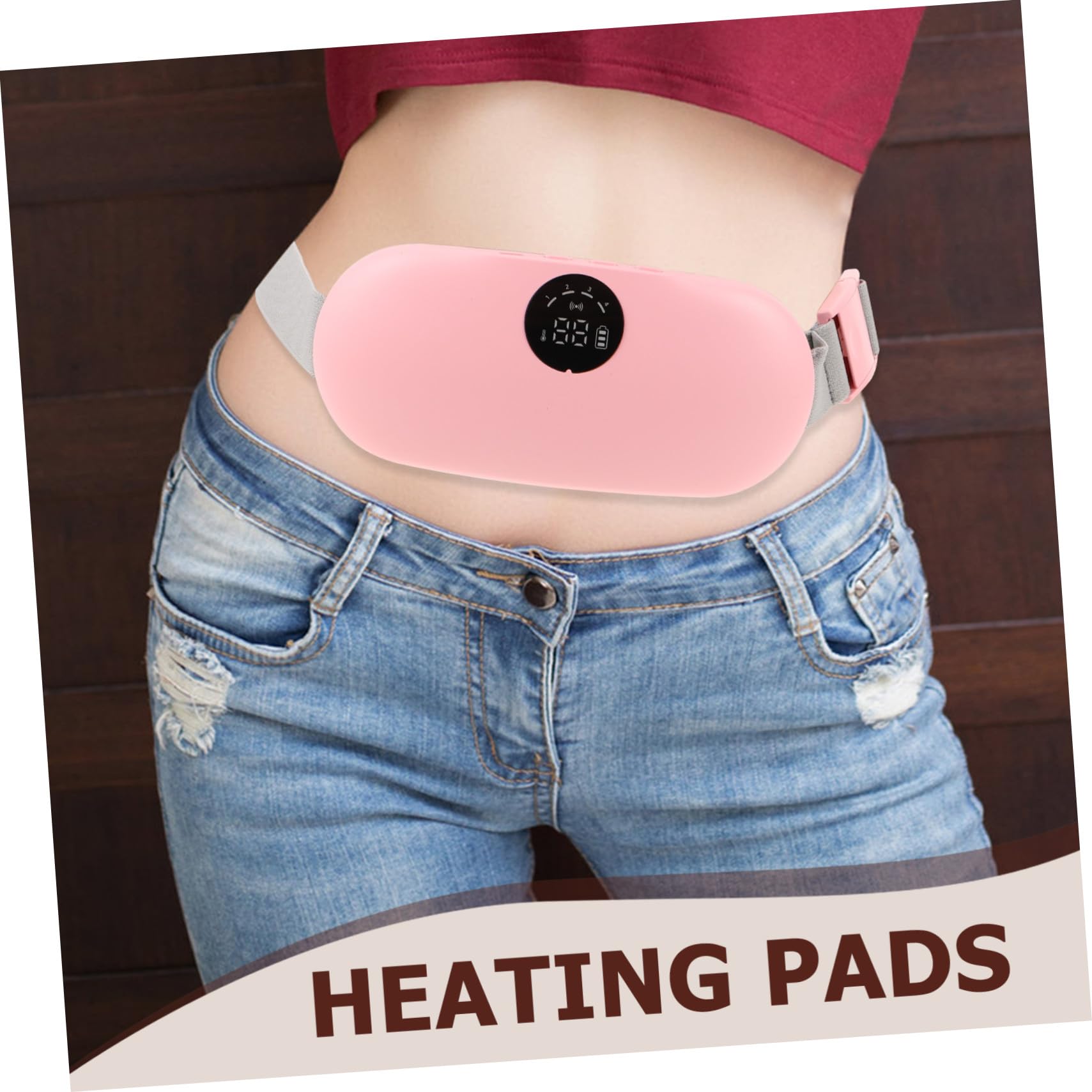 Beaupretty 1 Set Cinturón Térmico para Menstruación Almohadilla Térmica para Menstruales con Calentamiento Rápido y Vibración para Trabajo Viaje o Relajación en Casa