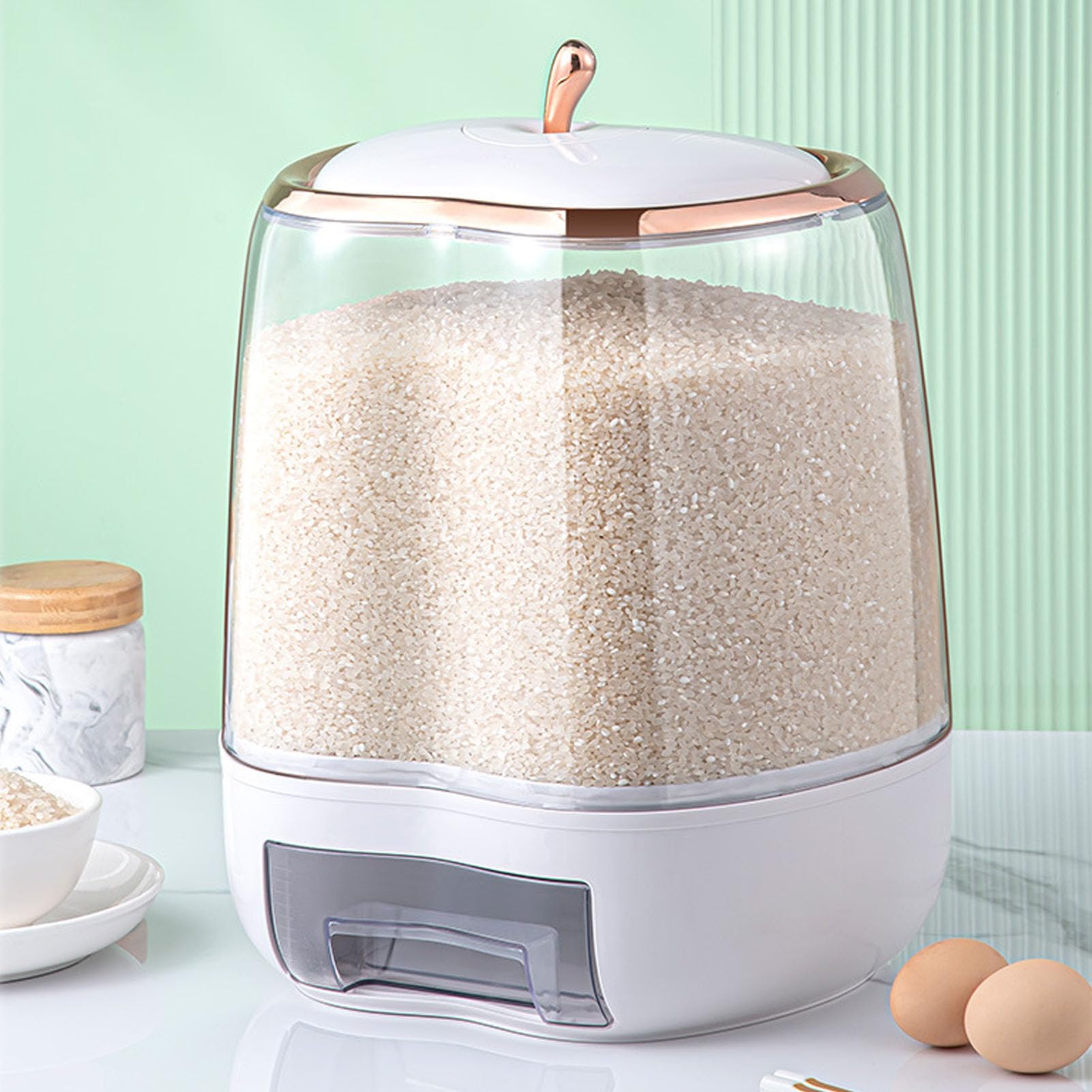 Amazon｜米貯蔵ビン、ライスディスペンサー 10KG (Gea96y7gxior-12