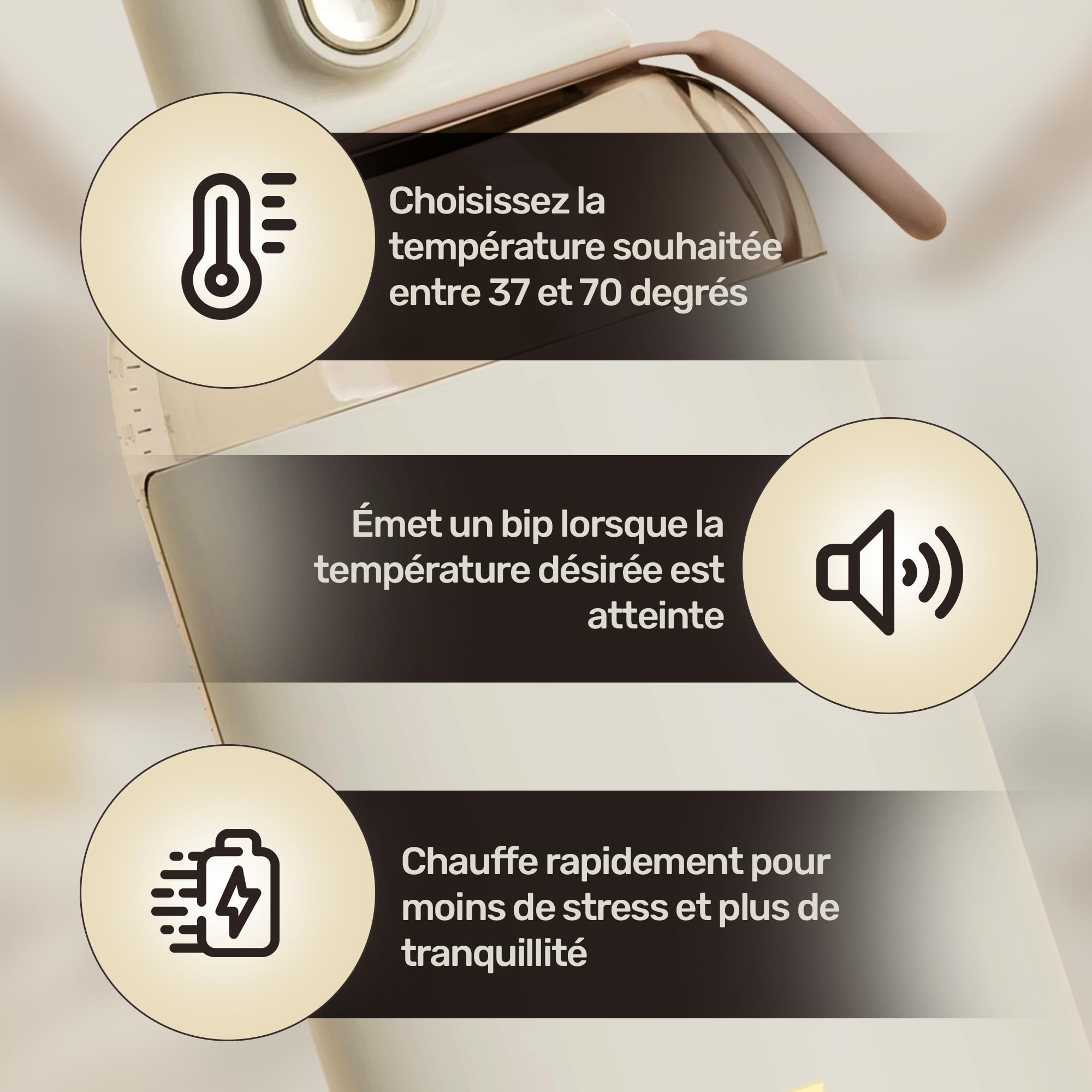 Chauffe Biberon Portable Rechargeable – Compact, Rapide Et Nomade Pour Bébé En Promenade Ou Voyage