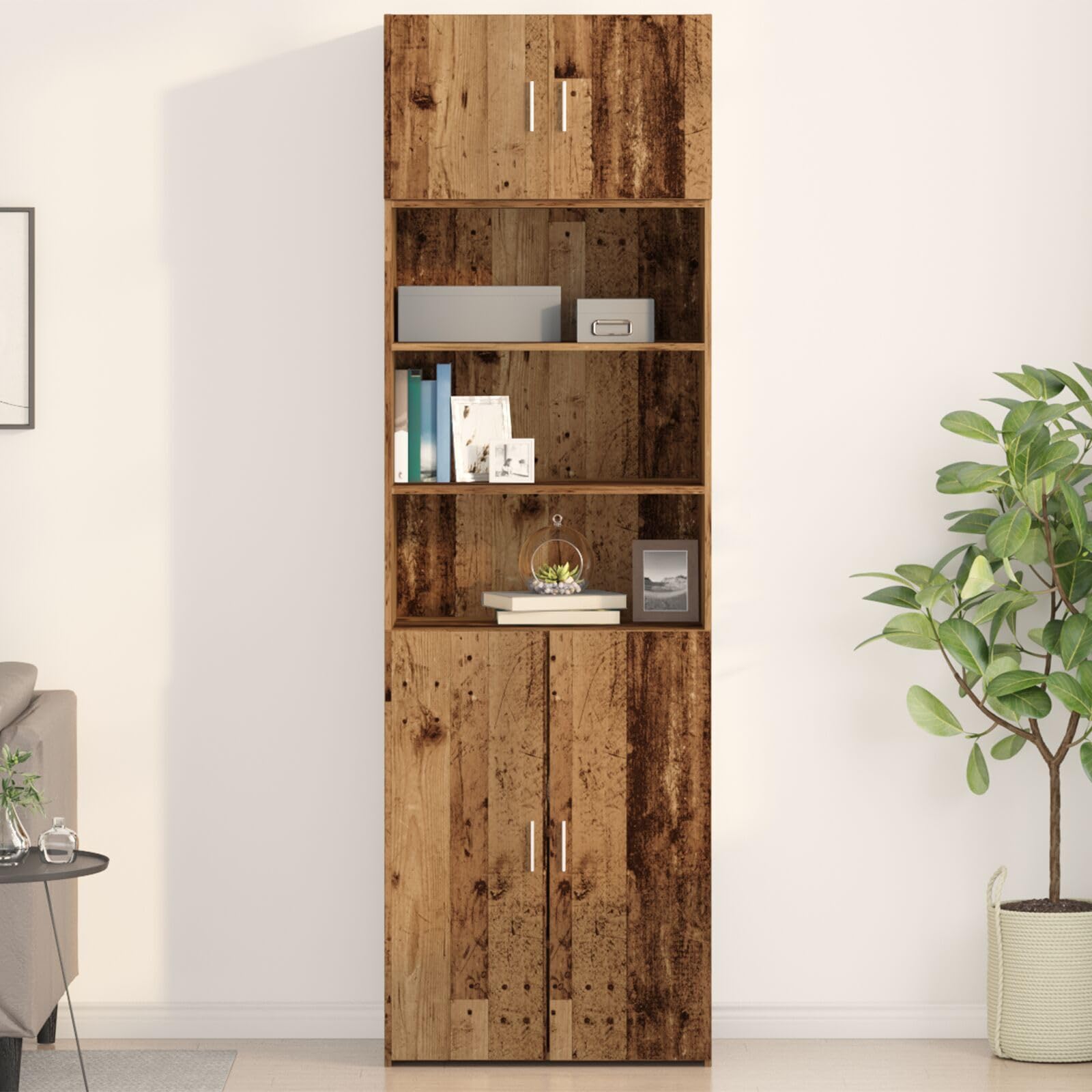 Armadio a Muro in Legno Antico 70x42,5x40 cm in Legno Ingegnerizzato, Credenza Rustica con Finitura Opaca, 2 Porte per Sala da Pranzo, Costruzione Robusta e Spaziosa,