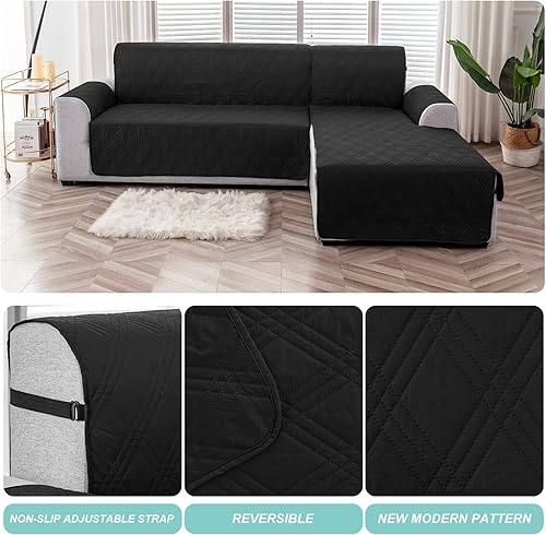 Miniatura 3 de Genina Fundas de sofá seccional para perros fundas de sofá en forma de L funda de sofá reversible protector de muebles seccionales para mascotas