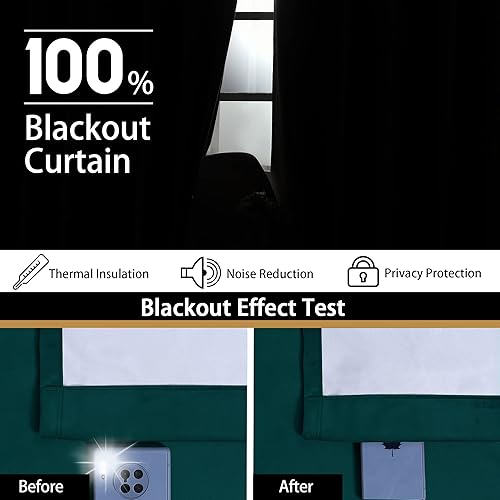 Miniatura 3 de BONZER - Cortinas 100% opacas para dormitorio, terciopelo grueso de alta calidad, 84 pulgadas de largo con aislamiento térmico, ahorro de energía,