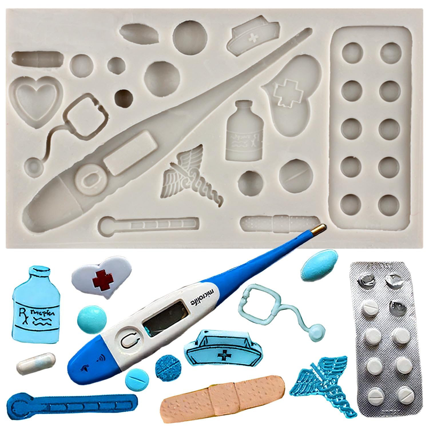 MINFEIDMS Medical Apparatus Silicone Mould Thermometer Fondant Moulds