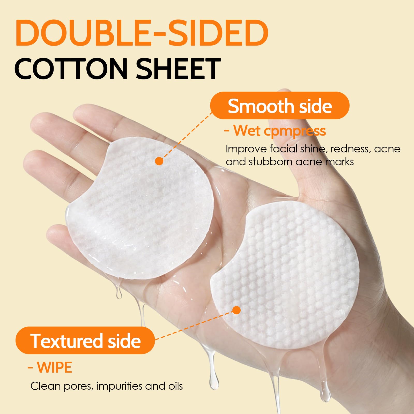 Vitamine C Niacinamide Pads 55 Pièces, Tampons Exfoliants Visage Corps, Hydrate et Équilibre Peau