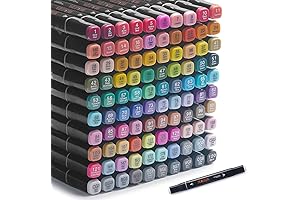 100 Colors Permanent Art Markers with Dual Tips for Alcohol-Based Sketching