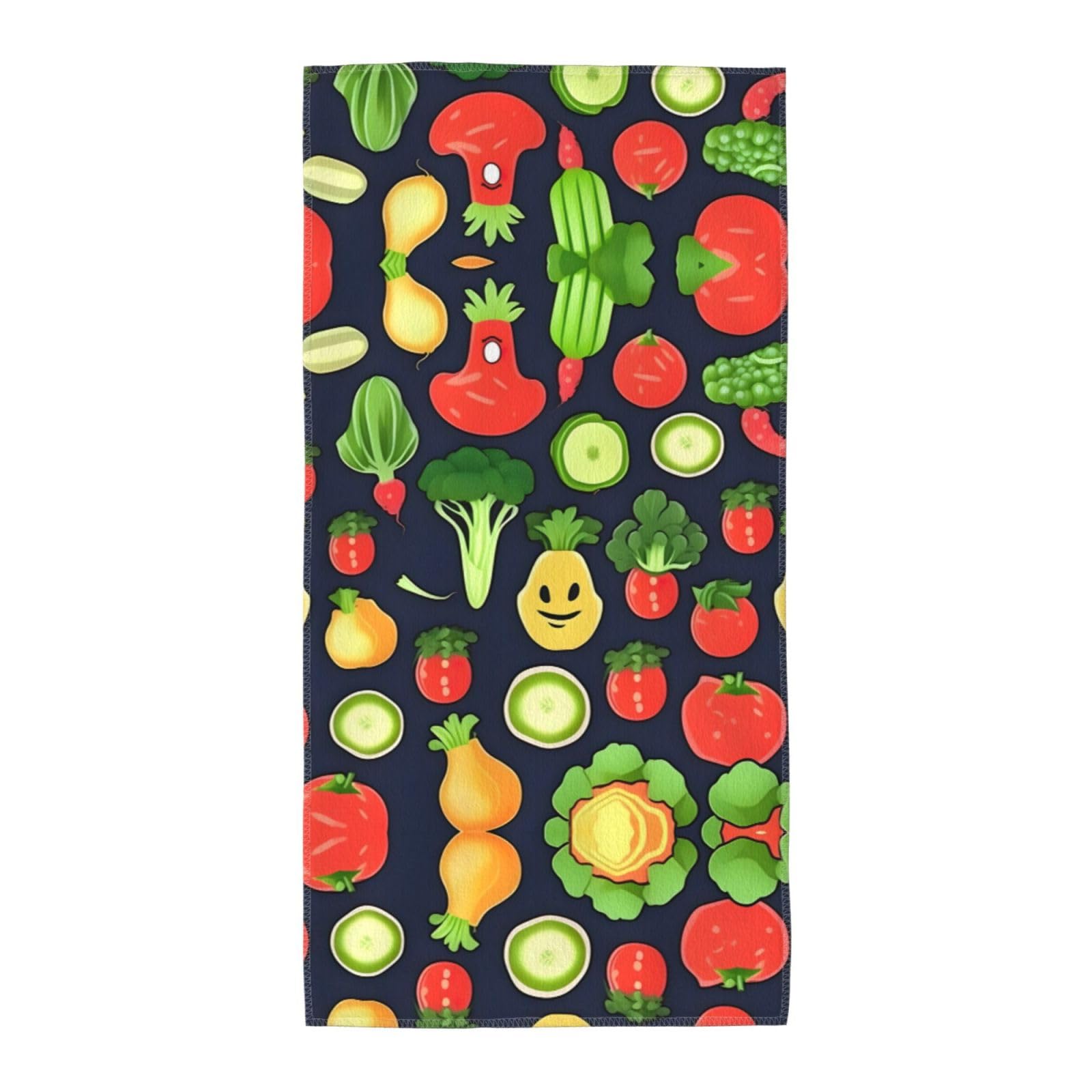 WYCZHY Cartoon Vegetable Fruit Printed Quick Dry Beach Towel For Camping Travel Vacation