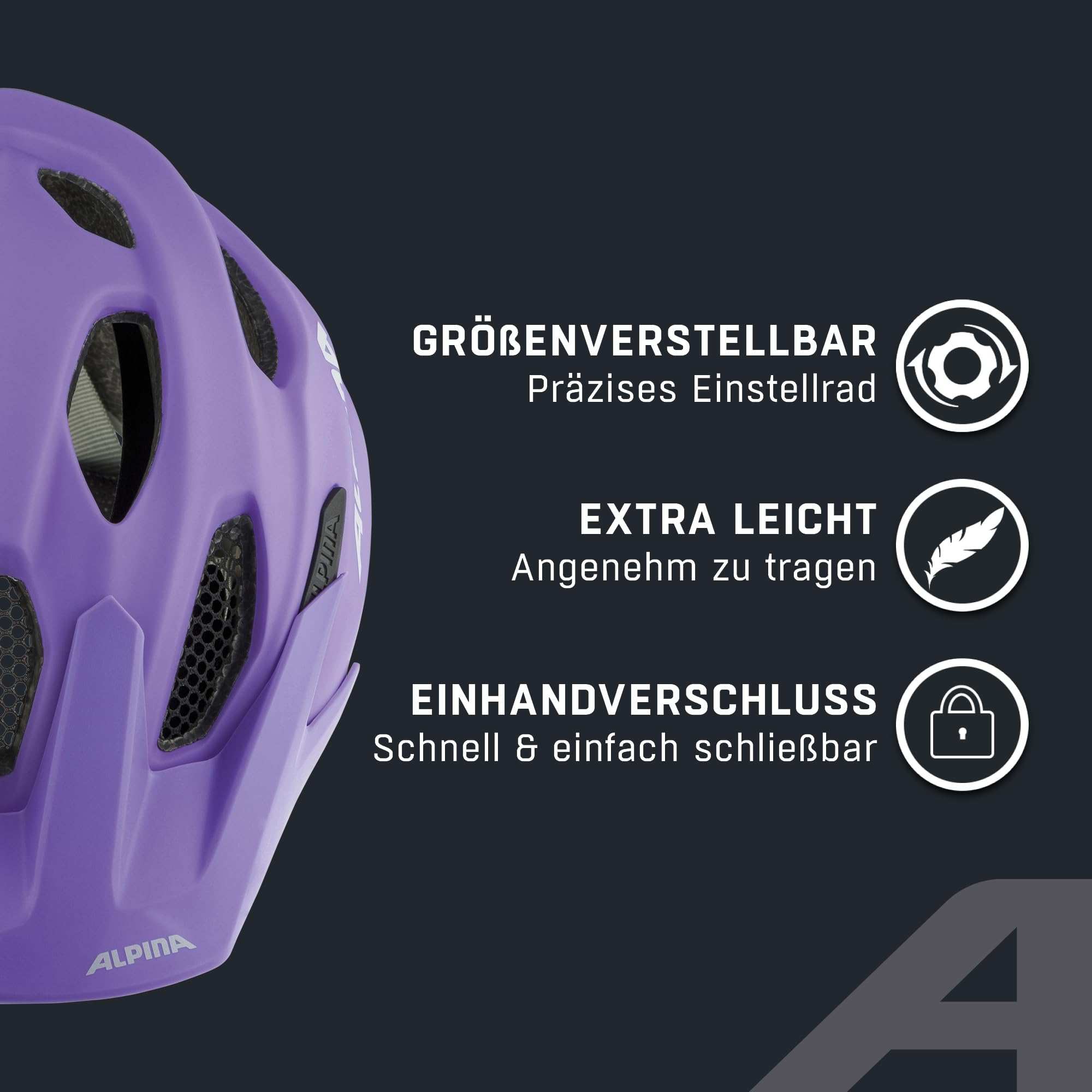 ALPINA Unisex - Dzieci, CARAPAX JR. FLASH Kask rowerowy, purple matt, 51-56 cm