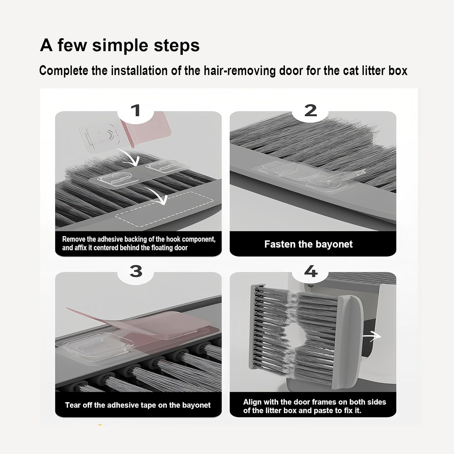 The Cat Litter Box Hair Removal Filter Door∣Floating Hair Removal Cat Litter Box∣Automatically removes Loose Hair to Prevent tangling