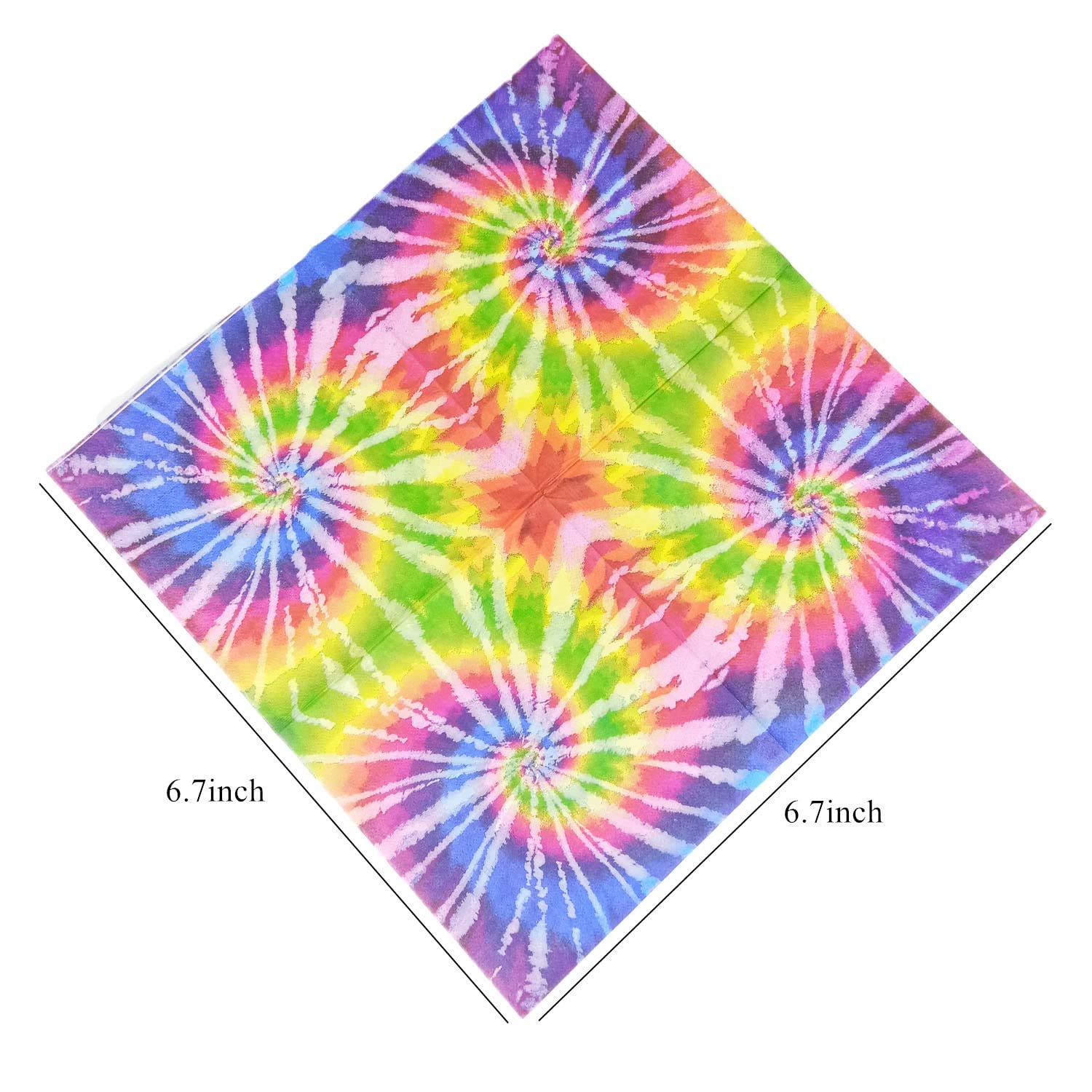 LOONELO 100pcs Tie Dye Napkins,Hippie Groovy Paper Napkins,Disposable Rainbow Napkins for Hippie Tie Dye Dinner Birthday Party Decorations