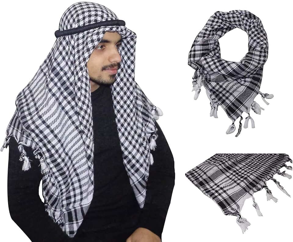 Как правильно носить арафатку мужчине на шее схема