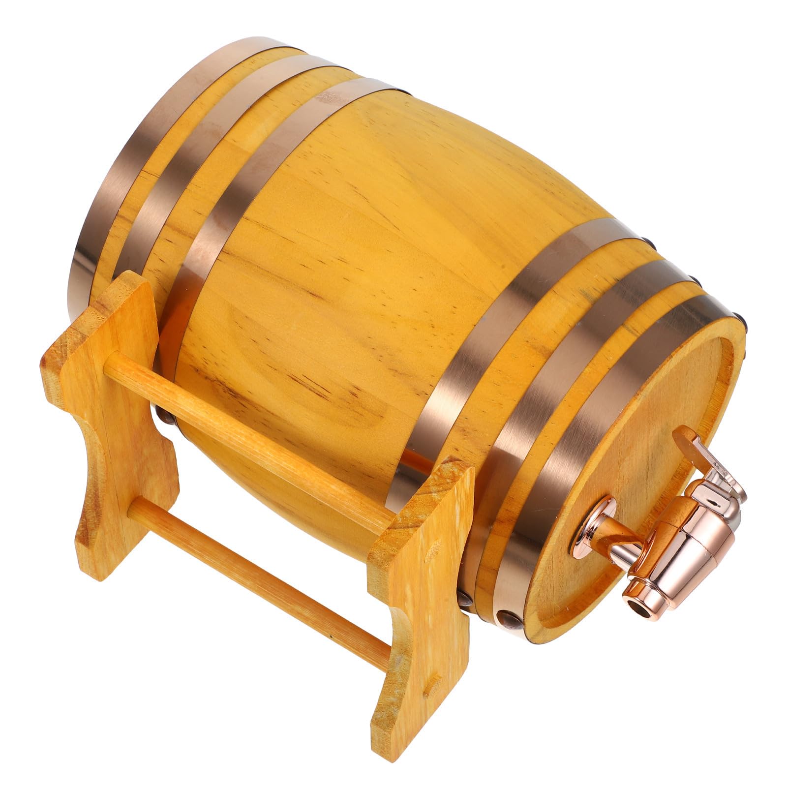 KOMBIUDA Barril de Madera para Vino y Cerveza con Grifo y Soporte Dispensador Compacto y Decorativo para Bebidas Diseño Vintage para Hogar y Bar