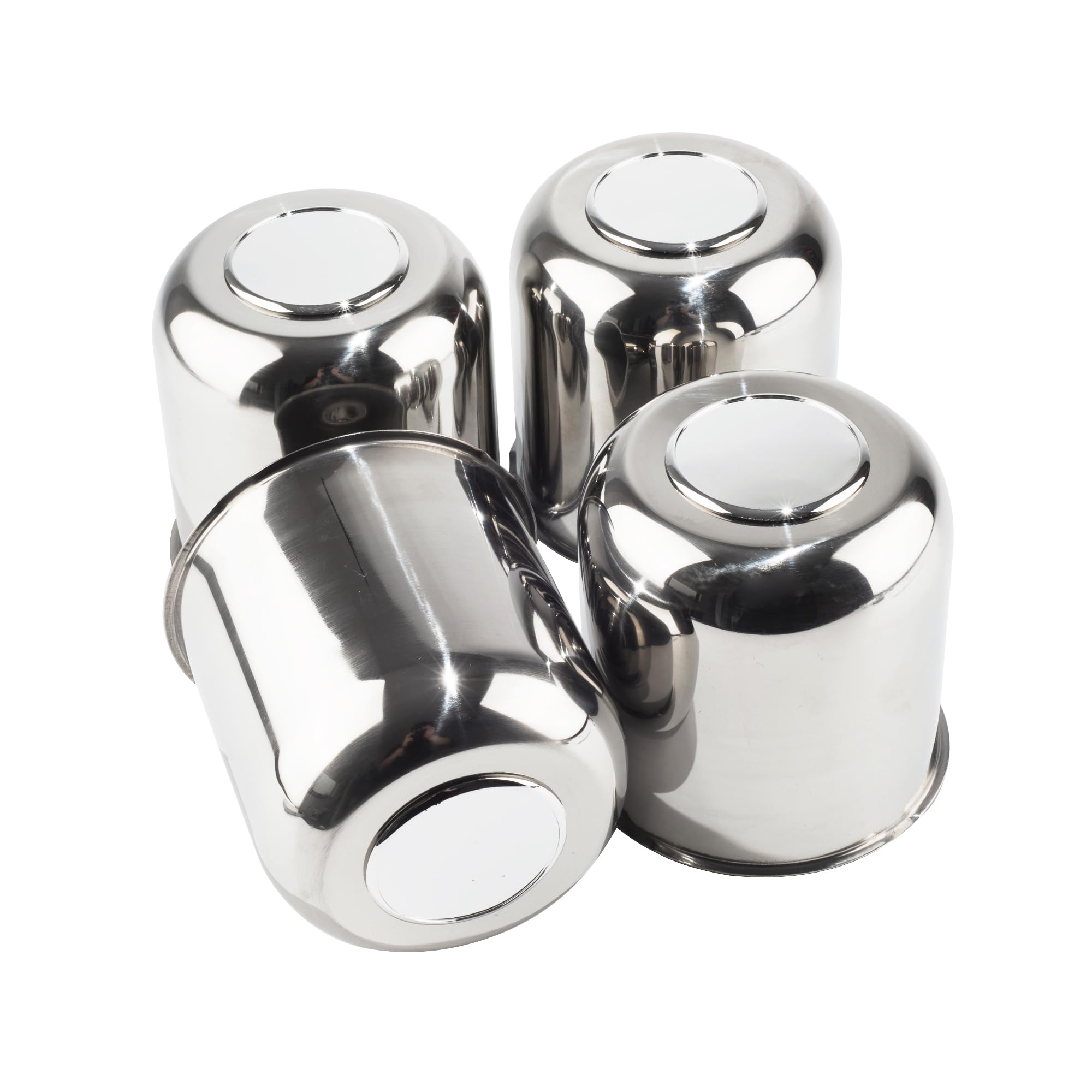 DewFlew 4-Piece 4.25 Push Through Stainless Trailer Hub Cap