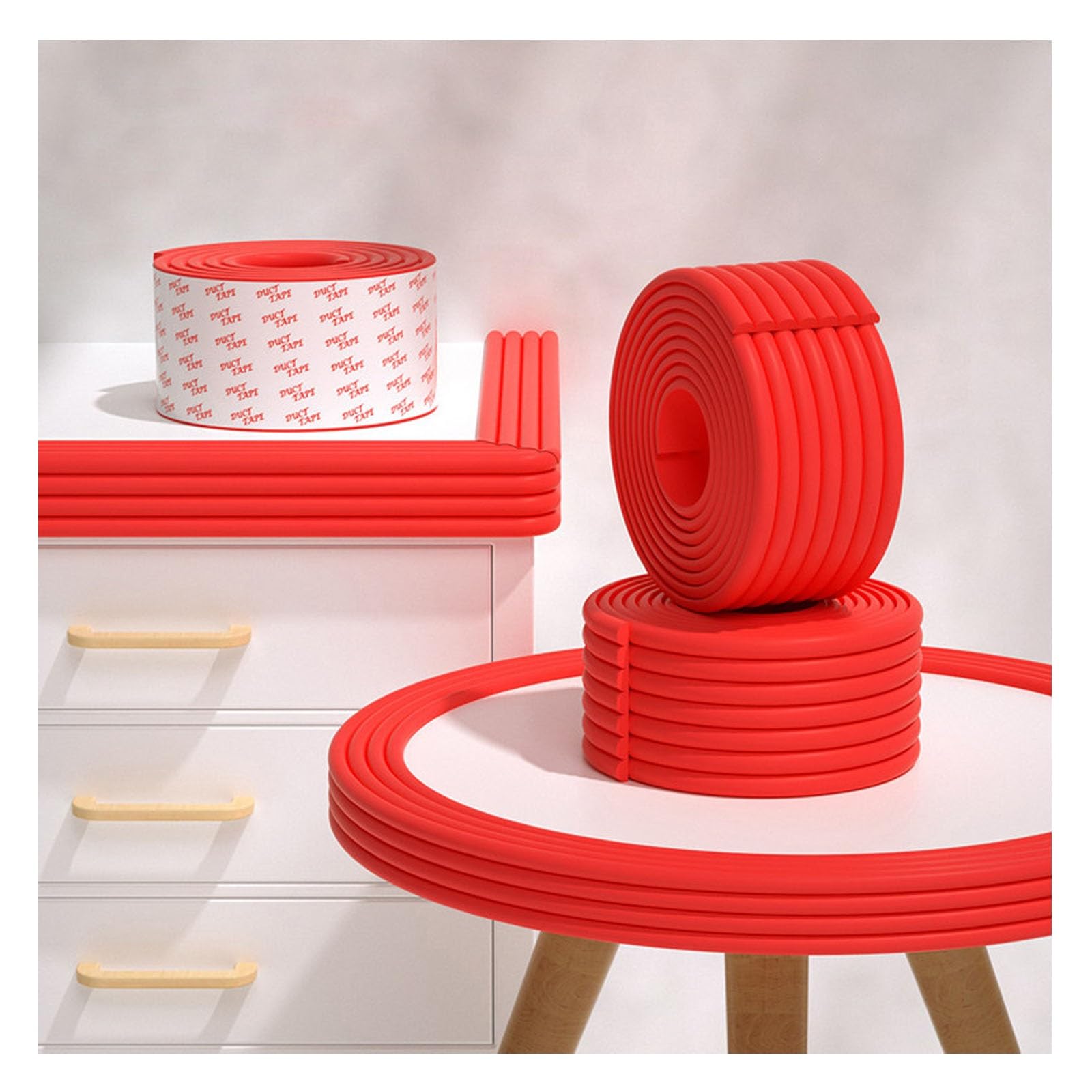 YPIOUREN Edge Guard, Proof Foam Padding, Foam Corner Protectors with Strong Adhesive Tape(Red,500cm (196.9 in))