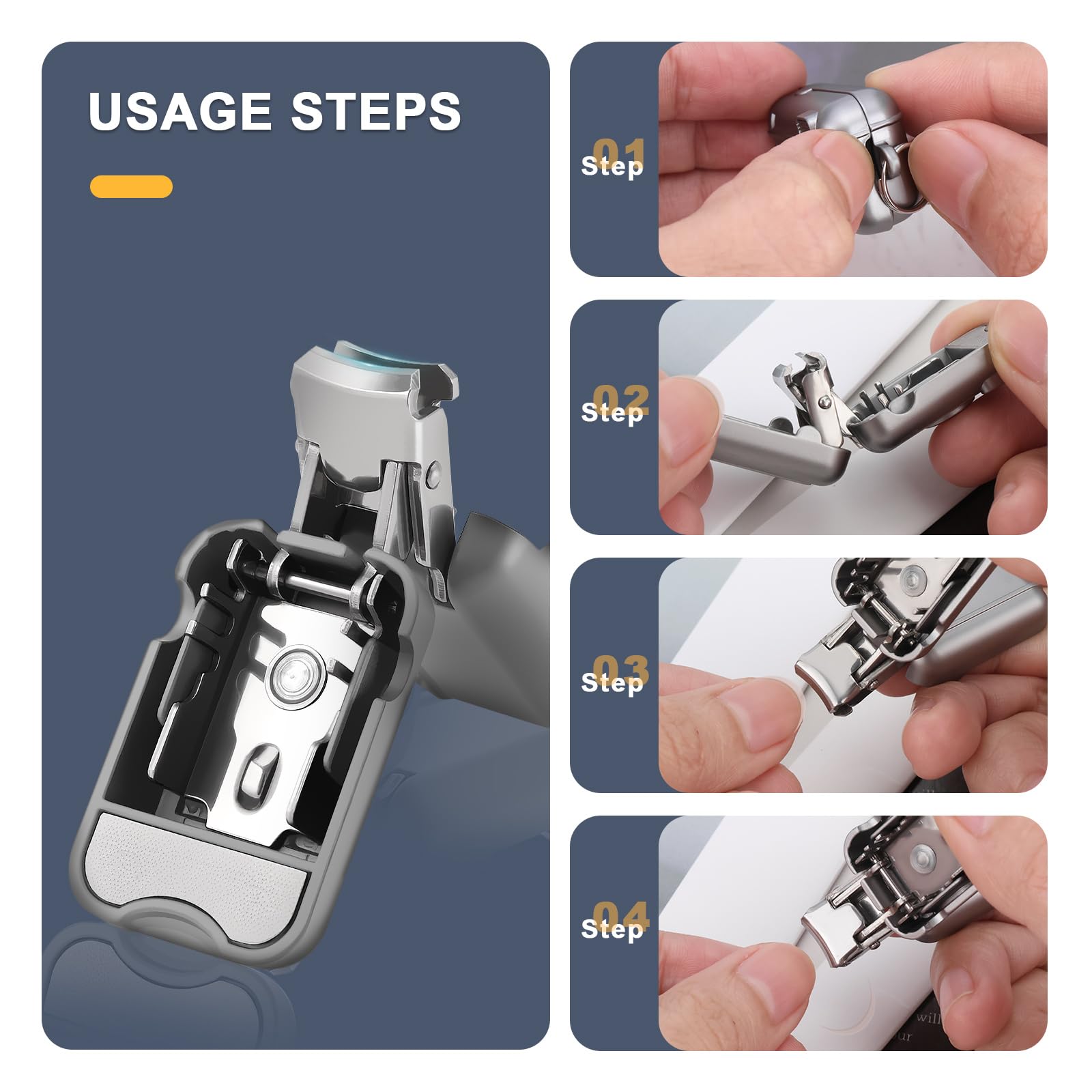 Vola Nail Clippers Mini and Portable, Collapsible Stainless Steel Clipper with Camera Design - Image 3